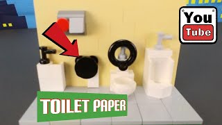 LEGO TOILET PAPER HOW TO BUILD BATHROOM ITEMS WITH INSTRUCTIONS [upl. by Tsiuqram]