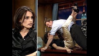 Famke Janssen Crushes Conan with her Thighs  Late Night with Conan O’Brien [upl. by Joelly]