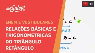 Relações básicas e trigonométricas do triângulo retângulo  ENEM e Vestibulares  Me Salva [upl. by Alad]