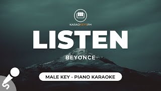 Listen  Beyonce Male Key  Piano Karaoke [upl. by Sung]