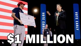 Elon Musk Awards 1M To Random Person At Town Hall [upl. by Eolhc990]