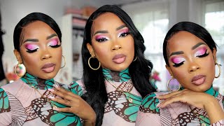 Pink Eyeshadow Makeup Tutorial For Beginners [upl. by Mecke]