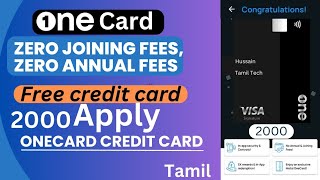 One Credit Card Apply FD Tamil to Non FD  One Credit Card FD Card 2000  One Credit Card Apply 2024 [upl. by Flanna235]