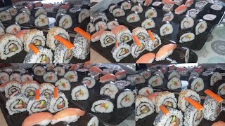 como hacer sushi en casa سوشي بطريقة احترافية فدارك سوشي بمقادر جد بسيطة وطريقة سهلة مذاق روعة [upl. by Aicnorev]