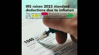 IRS Raises 2023 Standard Deduction Tax Brackets Due to Inflation [upl. by Cristabel35]