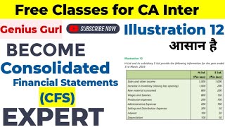 Illustration 12Consolidated Financial Statements CFS Advance Accounts CA Inter  Genius Gurl [upl. by Kordula924]