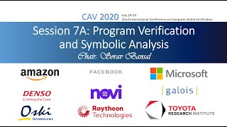 CAV 2020 Session 7A Program Verification and Symbolic Analysis July 23 [upl. by Ahsiekin]