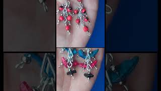 Producto final de aretes artesanales con Huairuro y cascajo [upl. by Doxia529]