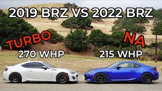 Turbo 2019 BRZ Performance Pack vs 2022 BRZ  Head to Head Review [upl. by Aihsem]