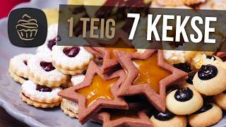 Bunter Keksteller aus nur 1 Basisteig  Weihnachtsplätzchen Rezepte [upl. by Soisinoid]