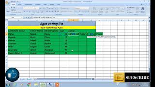 Ms excel Voting list formula [upl. by Julie]