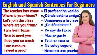 Easy English and Spanish Sentences For Beginners [upl. by Odlaniger]