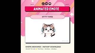 Kitty Tunes 🎧  Animated Emote for Twitch amp Discord [upl. by Ennirroc]