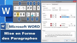 Leçon N°8 Atelier Word 3 mise en forme de paragraphe [upl. by Maltz]