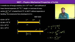 A metallic bar of Youngs modulus 05 × 1011 N 𝑚−2 and coefficient of linear thermal expansion [upl. by Felecia34]