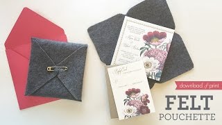 Felt Pouchette DIY Wedding Invitation [upl. by Phineas356]