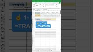 Maîtrise la fonction TRANSPOSE en 13 secondes 🔥  Astuce Excel [upl. by Lyon548]