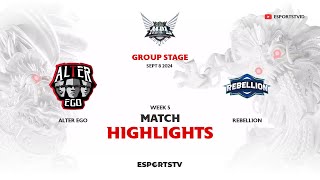 Alter Ego vs Rebellion HIGHLIGHTS MPL ID S14  RBL VS AE ESPORTSTV [upl. by Ellehc]