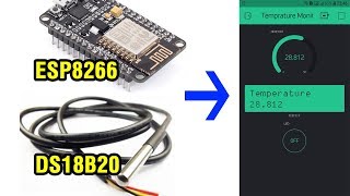 DS18B20 giao tiếp ESP8266 NodeMCU hiển thị nhiệt độ trên điện thoại AndroidiOS Blynk [upl. by Braynard]