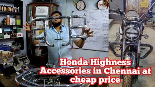 Honda Highness Accessories in Chennai at Cheap price  Honda crash guard  Highness  gokulg [upl. by Quincy]