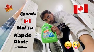 Canada Mai Ese Kapde Wash Krte hai  Laundary in Canada  International Student in Canada [upl. by Fania]