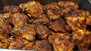 THE BEST WAY TO GRILL CHICKEN THIGHS  SUPERBOWL RECIPE [upl. by Rheinlander]