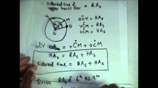 Sidereal Time Hour Angle and Right Ascension cont plus Examples [upl. by Enelkcaj]