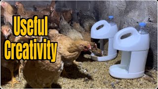 Great creative idea Make feeding troughs and drinking troughs for poultry from plastic bottles [upl. by Marcellus995]