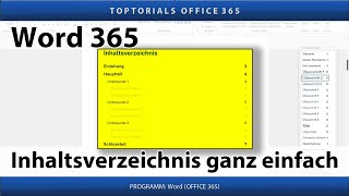 Inhaltsverzeichnis inkl Anpassungen ganz einfach  Word 365 Tutorial [upl. by Yaf]