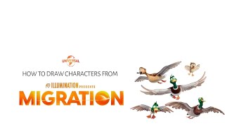 UNIVERSALPICTURES  HOW TO DRAW CHARACTERS FROM MIGRATION BY BENJAMINRENNER 🦆🦆🦆 [upl. by Enovaj]