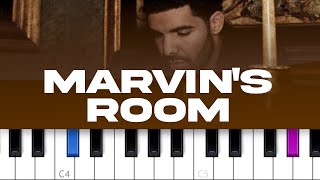 Drake  Marvins Room piano tutorial [upl. by Hurley350]