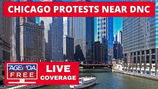 Protests In Chicago Near Democratic Convention  LIVE Breaking News Coverage DNC [upl. by Aicilas174]