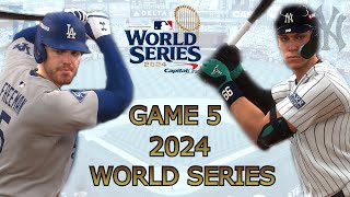 Yankees vs Dodgers  World Series 2024 Game 5 Full Game Highlights MLB The Show 24 Sim [upl. by Llenrahs233]