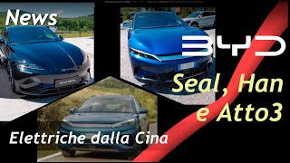 BYD Seal Han e Atto3  le nuove elettriche cinesi approdano in Italia  News 2023 [upl. by Htebharas6]