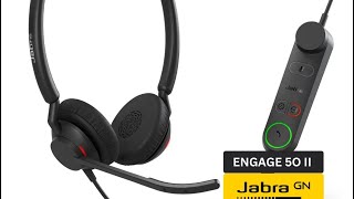 Jabra Engage 50 II wired Stereo Headset will Call Control Noise Cancelling 3mic Technology Unboxing [upl. by Farro]