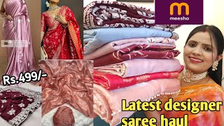 Meesho HaulNew Arrival Designer Saree Haul Jimmy Choo SareePartywearMeesho Saree Haul [upl. by Mouldon]