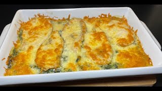 Recette FACILE de GRATIN dESCALOPE DE POULET 🍗 et dÉPINARDS vraiment DÉLICIEUX 😋 [upl. by Erlond]