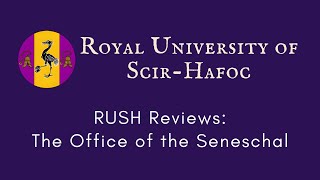 RUSH Reviews The Office of the Seneschal [upl. by Maxfield]