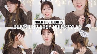 QUICK AND EASY KPOP HAIRSTYLE  INNER HIGHLIGHTS [upl. by Yllus476]