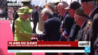 70 ans du DDay  larrivée de la Reine dAngleterre Elizabeth II [upl. by Nave835]