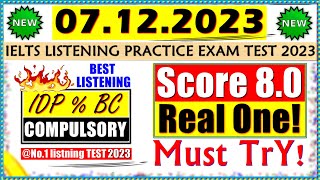 IELTS LISTENING PRACTICE TEST 2023 WITH ANSWERS  07122023 [upl. by Yrffej]