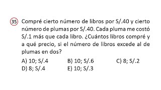 Compré cierto número de libros por S40 y cierto número de plumas por S40 Cada pluma me costó S [upl. by Cyrus]