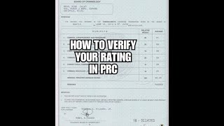 HOW TO VERIFY YOUR RATING IN PRC [upl. by Dihgirb]