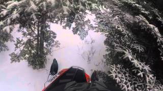 GoPro Off Trail Snowmobiling  Rangeley Maine Pro RMK Feb 2016 [upl. by Santa]