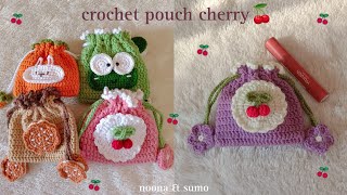 🍒Part 1  How to Crochet a Drawstring Pouch Cherry  Crochet Pouch Tutorial🍒 [upl. by Wrigley]