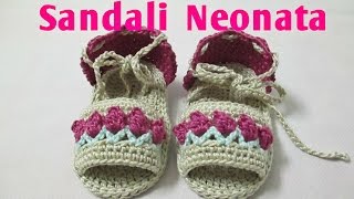 Sandali Neonata Uncinetto Tutorial Giusy 66 [upl. by Oicaroh876]