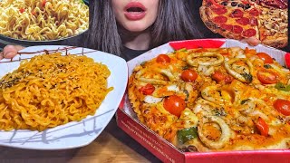 ASMR PIZZA  KOREAN NOODLES MUKBANG  EATING SOUNDS shorts [upl. by Hanover]