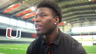 Elijah Alston Miami Defensive End at Miami Football Media Day 2024 [upl. by Allerie]