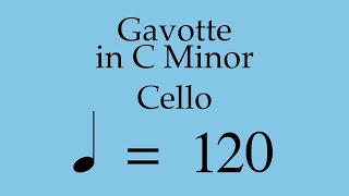 Suzuki Cello Book 3  Gavotte in C Minor  Piano Accompaniment  120 BPM [upl. by Morey]