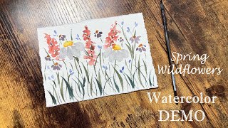 Spring Wildflowers  Watercolor DEMO for Beginners  Full Painting Process [upl. by Riggs]